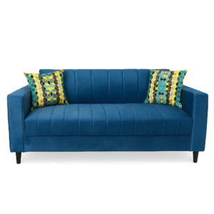 Modern Velvet Sofa with Geometric Pillows