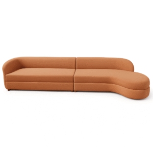 Modern Curved Chaise Sofa.